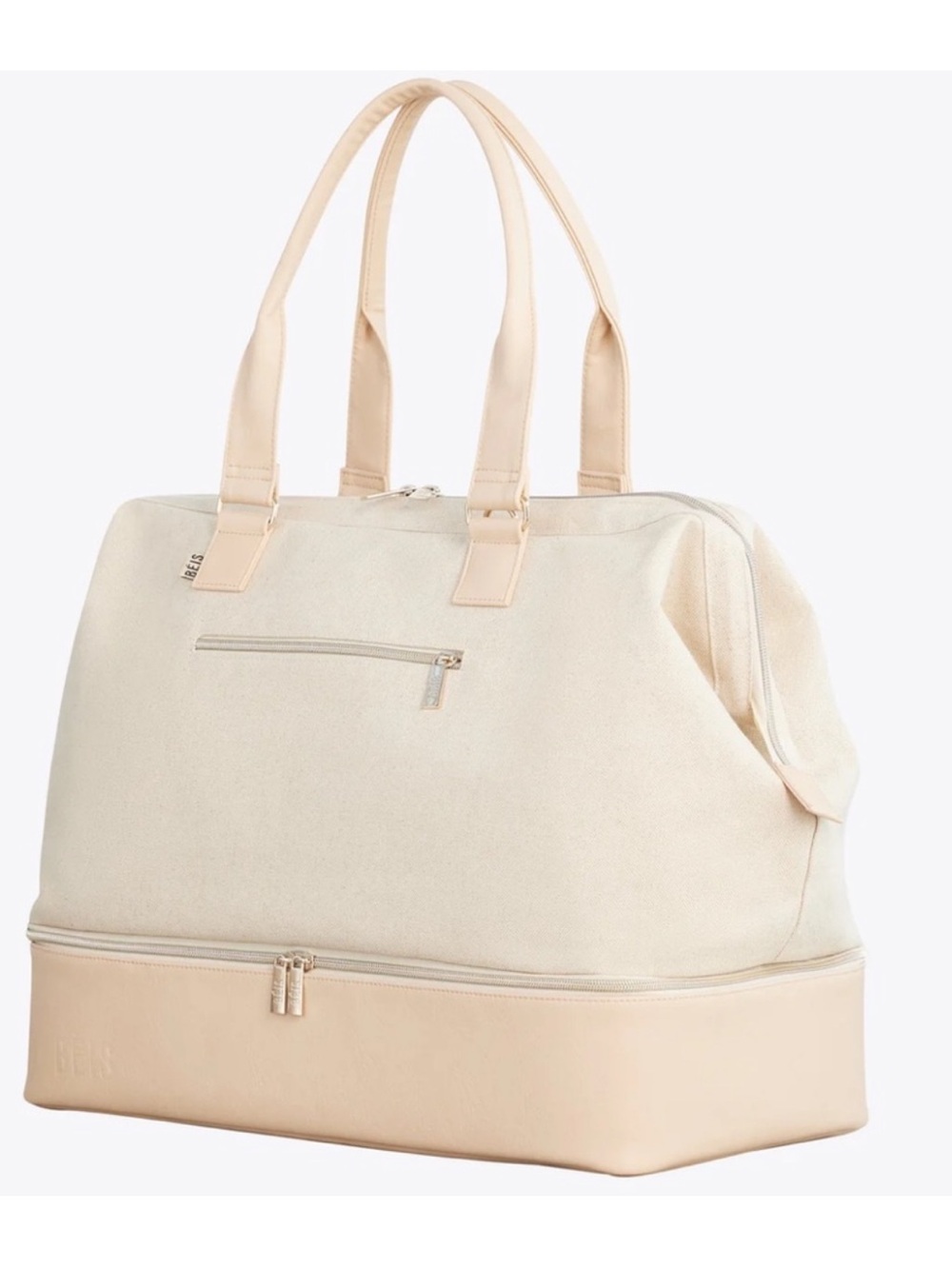 BEIS Cream and Tan Weekender Bag